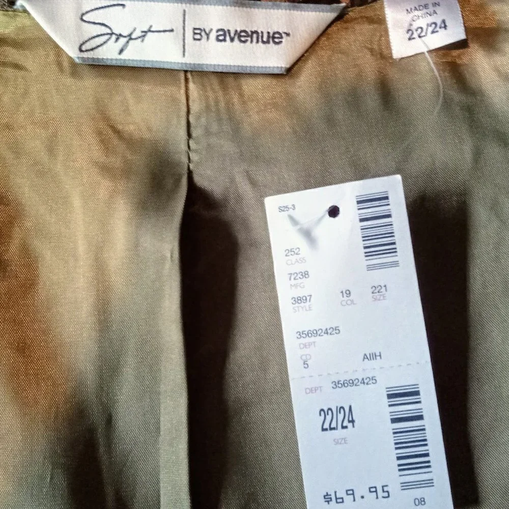 Avenue Olive Green Textured Embroidered Jacket